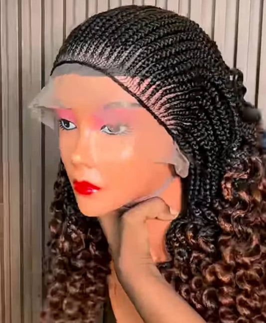 2 Step Two Tone Braided Wig Curly Lace Wig