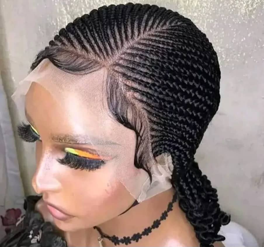 Side Pattern Braided All Back Wig Glueless Lace Wig